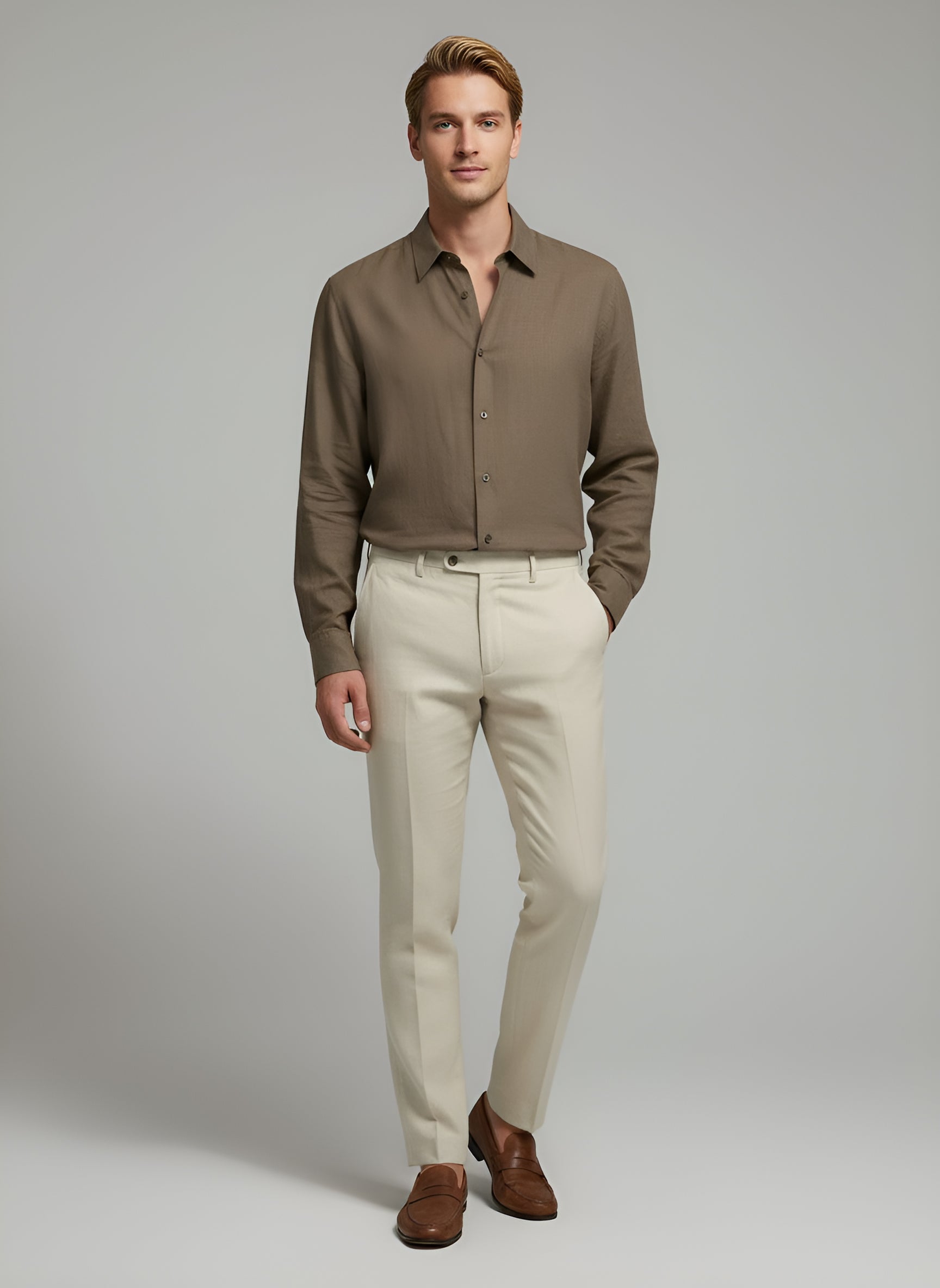 Moretti Slim Leg Tailored Suit Trouser