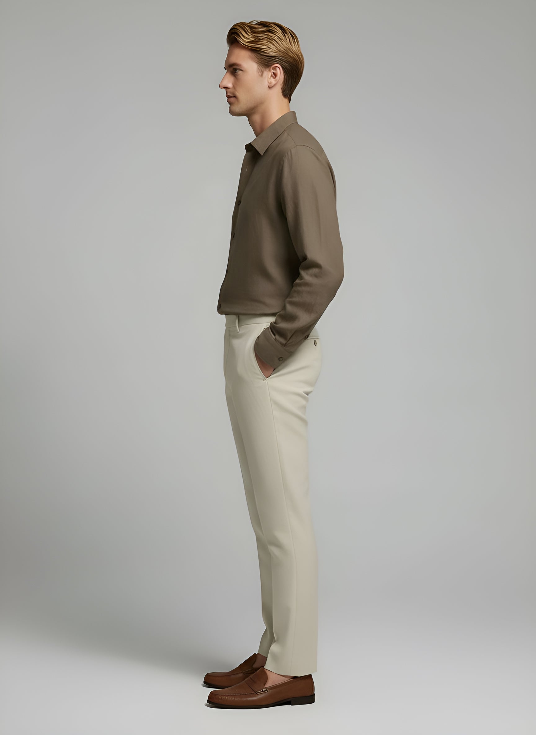 Moretti Slim Leg Tailored Suit Trouser
