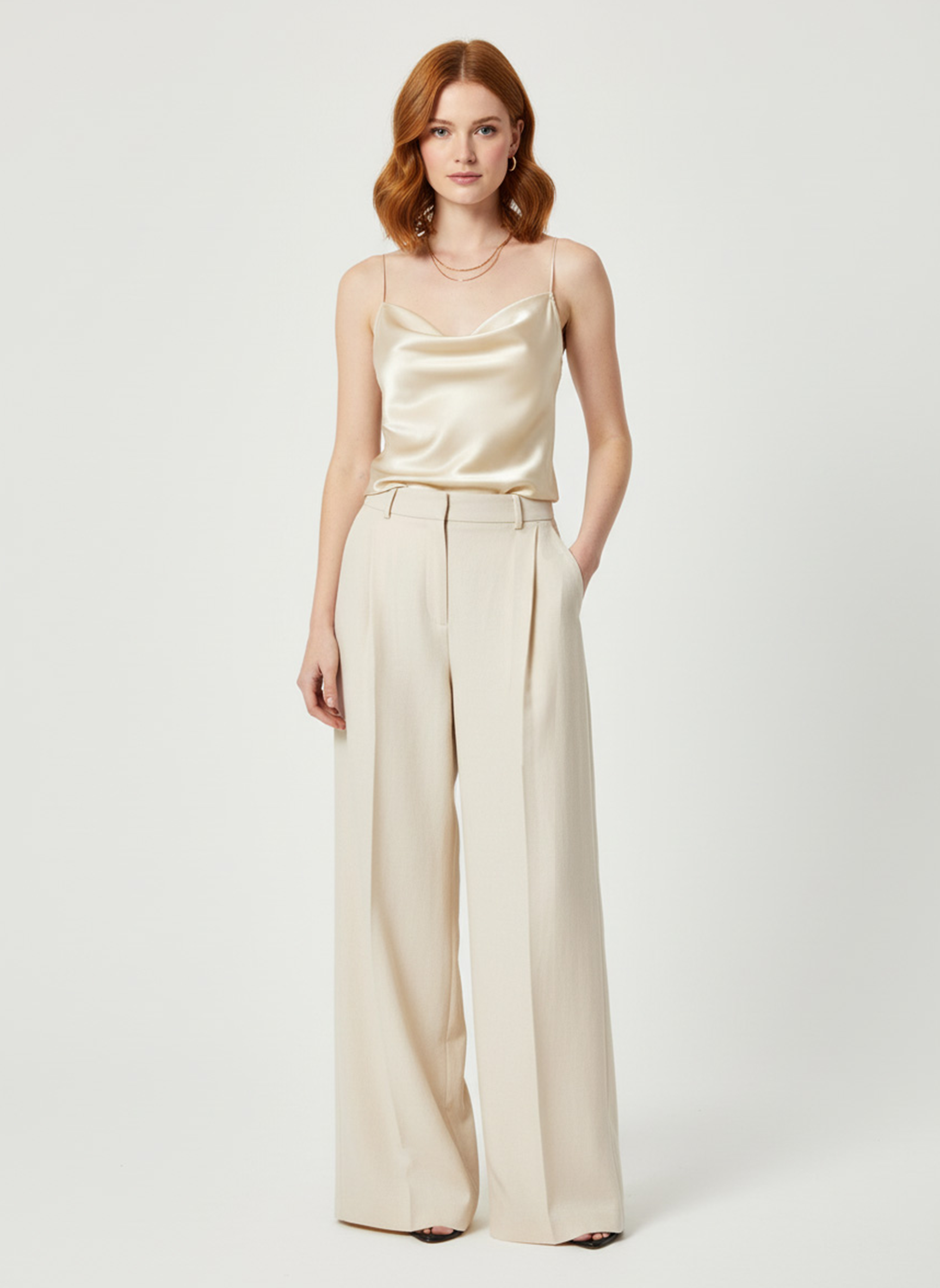 Opaline Pleated Wide-leg Trousers