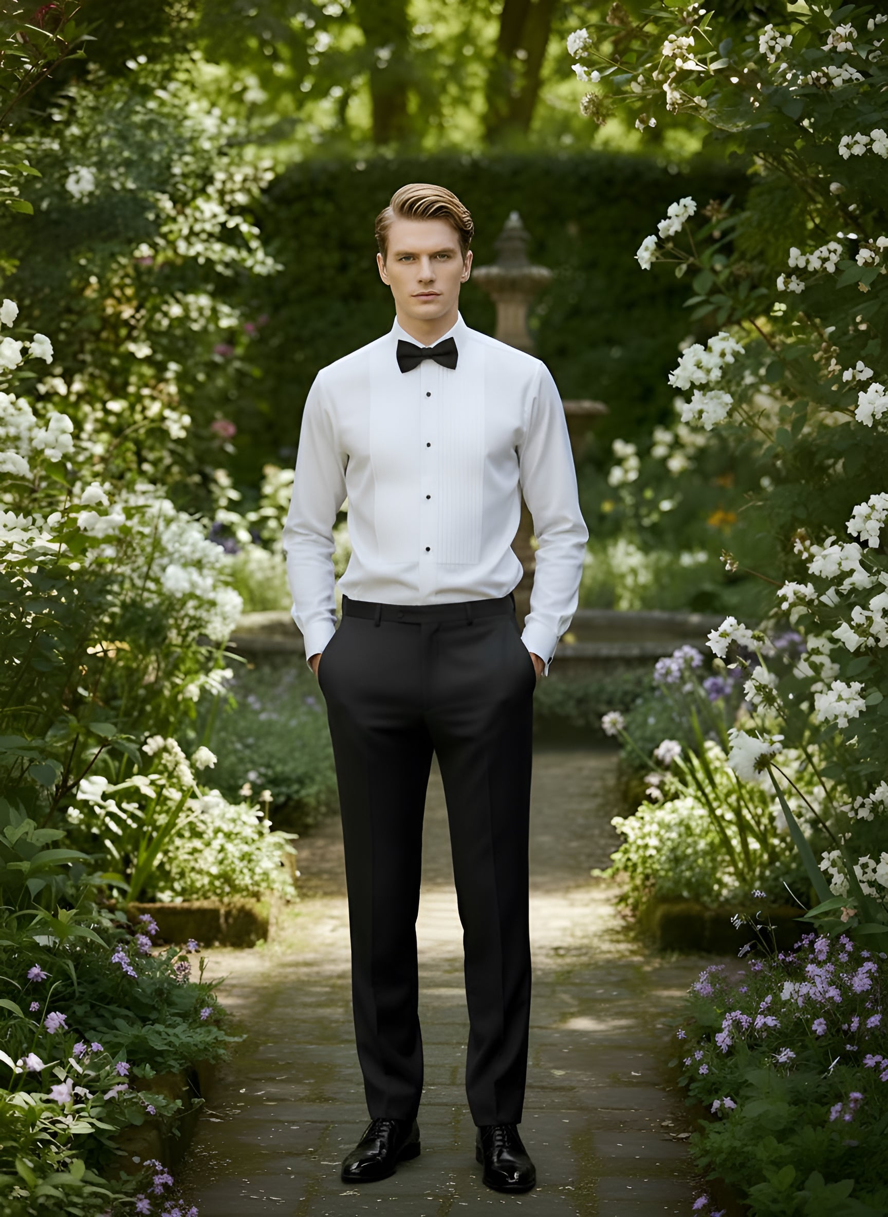 Valente Pleated Tuxedo Shirt